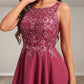 Vivien A-line Scoop Short Chiffon Homecoming Dress With Sequins Appliques Lace DLP0025681