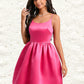 Janiyah Ball-Gown/Princess Scoop Short Satin Homecoming Dress DLP0025714