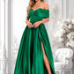 Janiyah Ball-Gown/Princess Off the Shoulder Floor-Length Satin Prom Dresses DLP0025871