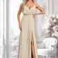 Paloma A-line V-Neck Floor-Length Chiffon Bridesmaid Dress DLP0025790