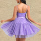 Kaelyn Ball-Gown/Princess Straight Short Tulle Homecoming Dress With Bow DLP0025717