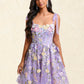 Angie A-line Scoop Short Floral Lace Homecoming Dress With Bow 3D Floral DLP0025695