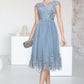 Taylor A-line Scoop Knee-Length Lace Tulle Homecoming Dress With Sequins DLP0020579