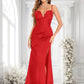 Siena Trumpet/Mermaid V-Neck Floor-Length Satin Prom Dresses DLP0025862