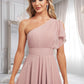 Kitty A-line One Shoulder Asymmetrical Chiffon Bridesmaid Dress With Ruffle DLP0025819