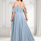 Sophie A-line Cold Shoulder Floor-Length Chiffon Bridesmaid Dress With Ruffle DLP0025797