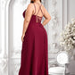 Ruby Trumpet/Mermaid Square Floor-Length Chiffon Bridesmaid Dress DLP0025826