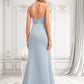 Haven A-line V-Neck Floor-Length Satin Bridesmaid Dress DLP0025724