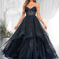 Kaia Ball-Gown/Princess V-Neck Floor-Length Tulle Prom Dresses DLP0025863