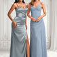 Greta A-line V-Neck Floor-Length Chiffon Bridesmaid Dress DLP0025726