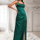 Liana A-line Square Floor-Length Stretch Satin Bridesmaid Dress DLP0025742