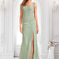 Kirsten A-line Square Floor-Length Chiffon Bridesmaid Dress With Ruffle DLP0025739