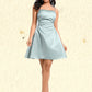 Laila A-line Straight Short Satin Homecoming Dress DLP0025643