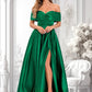 Janiyah Ball-Gown/Princess Off the Shoulder Floor-Length Satin Prom Dresses DLP0025871