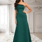 Cierra A-line Asymmetrical Off the Shoulder Floor-Length Satin Prom Dresses DLP0025884