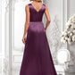 Claudia A-line Scoop Floor-Length Stretch Satin Bridesmaid Dress DLP0025829