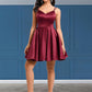 Emerson Ball-Gown/Princess V-Neck Short Satin Homecoming Dress With Bow DLP0025662