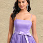 Kaelyn Ball-Gown/Princess Straight Short Tulle Homecoming Dress With Bow DLP0025717