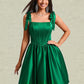 Laylah Ball-Gown/Princess Straight Short Satin Homecoming Dress With Bow DLP0025645