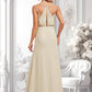 Paloma A-line V-Neck Floor-Length Chiffon Bridesmaid Dress DLP0025790