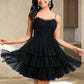 Chloe Ball-Gown/Princess Scoop Short Tulle Homecoming Dress With Pleated Ruffle DLP0025648