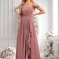 Shaniya A-line Cold Shoulder Asymmetrical Chiffon Bridesmaid Dress DLP0025823