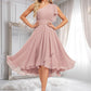 Kitty A-line One Shoulder Asymmetrical Chiffon Bridesmaid Dress With Ruffle DLP0025819