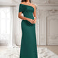 Cierra A-line Asymmetrical Off the Shoulder Floor-Length Satin Prom Dresses DLP0025884