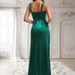 Liana A-line Square Floor-Length Stretch Satin Bridesmaid Dress DLP0025742