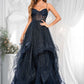 Kaia Ball-Gown/Princess V-Neck Floor-Length Tulle Prom Dresses DLP0025863