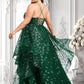 Yazmin Ball-Gown/Princess V-Neck Floor-Length Lace Floral Prom Dresses With Sequins DLP0025838