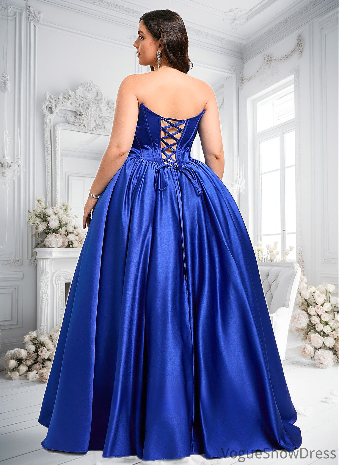 Marilyn Ball-Gown/Princess Straight Floor-Length Satin Prom Dresses DLP0025831