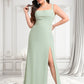 Kathleen Trumpet/Mermaid Square Floor-Length Chiffon Bridesmaid Dress DLP0025808