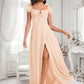 Sidney A-line Square Floor-Length Chiffon Prom Dresses With Ruffle DLP0025872