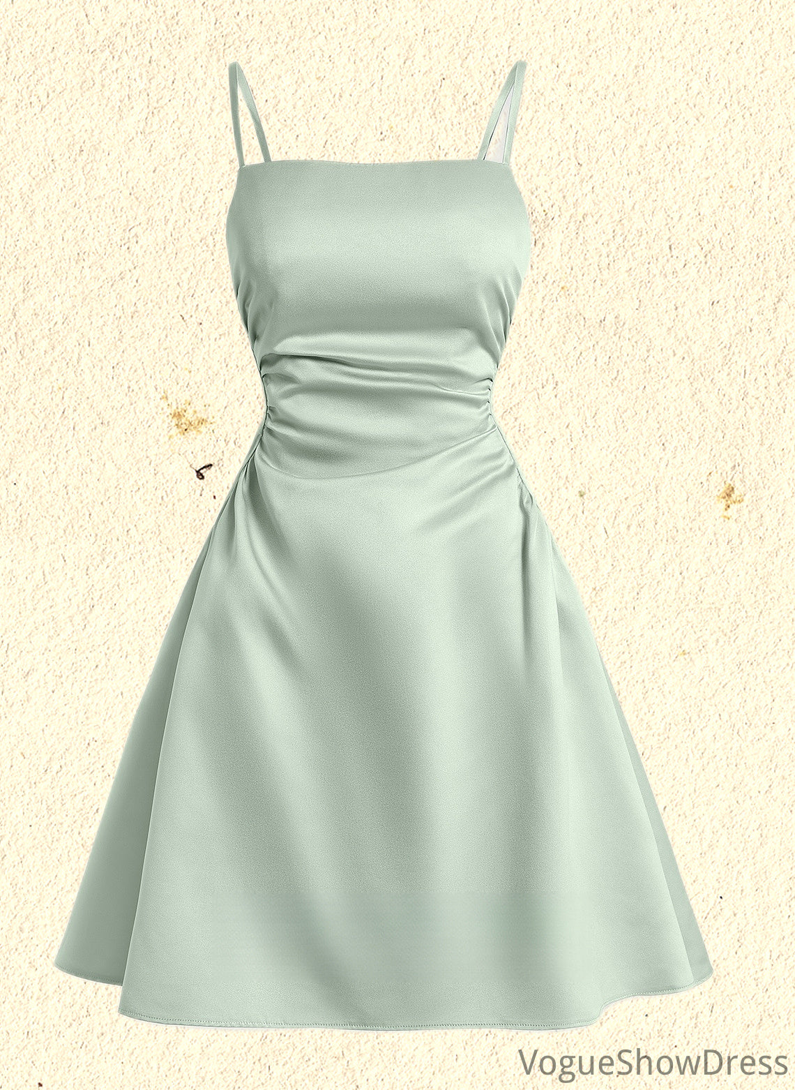 Laila A-line Straight Short Satin Homecoming Dress DLP0025643