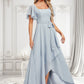 Carolina A-line Square Asymmetrical Chiffon Bridesmaid Dress DLP0025796