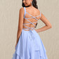 Eloise A-line Scoop Short Chiffon Homecoming Dress With Pleated DLP0025654