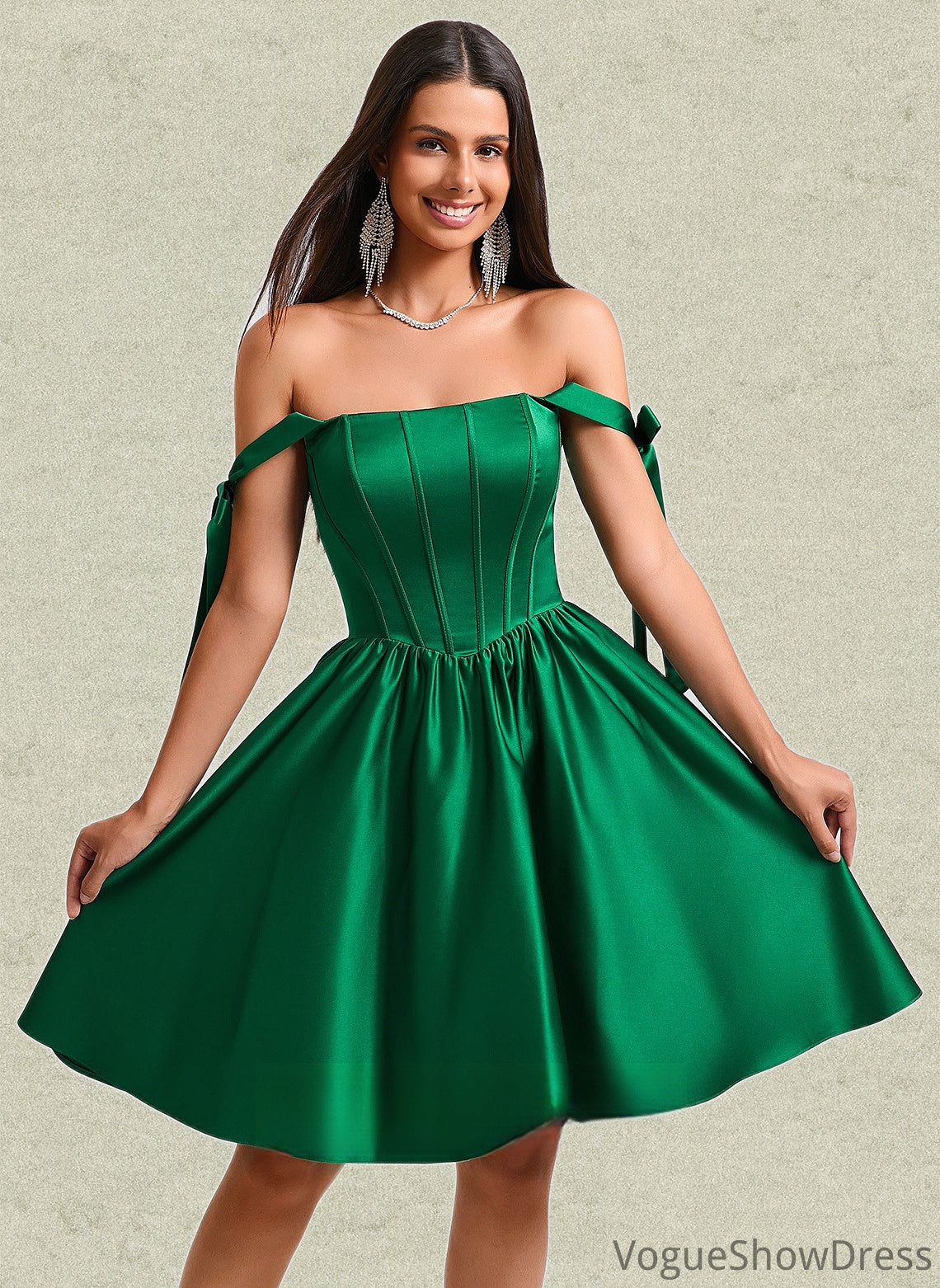 Laylah Ball-Gown/Princess Straight Short Satin Homecoming Dress With Bow DLP0025645