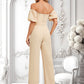 Renata Jumpsuit/Pantsuit Off the Shoulder Square Floor-Length Chiffon Bridesmaid Dress DLP0025791