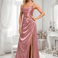 Logan A-line Cowl Floor-Length Stretch Satin Prom Dresses DLP0025881