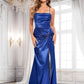 Fatima Trumpet/Mermaid Straight Floor-Length Stretch Satin Prom Dresses DLP0025845