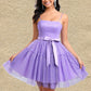 Kaelyn Ball-Gown/Princess Straight Short Tulle Homecoming Dress With Bow DLP0025717