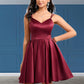 Emerson Ball-Gown/Princess V-Neck Short Satin Homecoming Dress With Bow DLP0025662