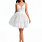 Jaelyn Ball-Gown/Princess V-Neck Short Tulle Lace Homecoming Dress With Pleated DLP0025711