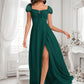 Sidney A-line Square Floor-Length Chiffon Prom Dresses With Ruffle DLP0025872