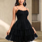 Chloe Ball-Gown/Princess Scoop Short Tulle Homecoming Dress With Pleated Ruffle DLP0025648