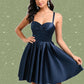 Sylvia A-line Sweetheart Short Satin Homecoming Dress With Pleated DLP0025673