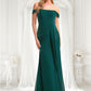 Kamari A-line Off the Shoulder Floor-Length Chiffon Bridesmaid Dress DLP0025744