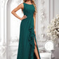 Angela A-line Scoop Floor-Length Chiffon Bridesmaid Dress With Ruffle DLP0025814