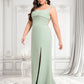 Kathleen Trumpet/Mermaid Square Floor-Length Chiffon Bridesmaid Dress DLP0025808